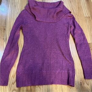 Candies Pink Metallic Hot Pink Cowl Neck Sweater Size L